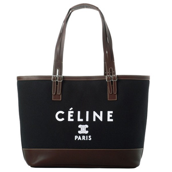 CELINE セリーヌ バッグ コピー 16858 2HCC 38NO ロゴプリント ショルダートートバッグ ブラック(金具：シルバー)